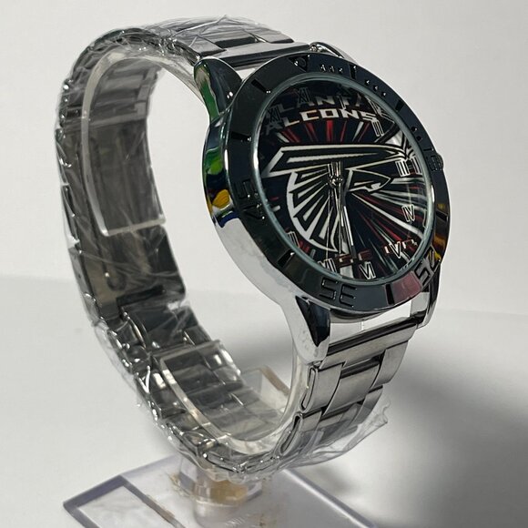 Atlanta Falcons NFL Team Logo Men's Stainless-Steel Silver Watch NEW - Picture 5 of 6